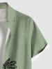 Chemise hawaïenne grande taille à imprimé cocotiers et poches boutonnées pour homme - Vert clair S