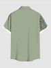 Plus Size Coconut Tree Print Buttons Pocket Hawaii Shirt For Men -  