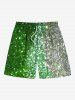 Tenue de plage hawaïenne assortie à imprimé pailleté bicolore contrasté et scintillant pour couples - Vert 