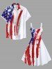 Peinture patriotique avec drapeau américain, tenue assortie grande taille pour couple - Blanc 