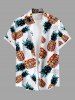 Matching Hawaii Shirt and Romper Plus Size Beach Outfit Colorful Geometric Colorblock Pineapple Print For Couples -  