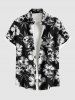 Tenue de plage hawaïenne assortie grande taille à imprimé tête de mort et fleurs tropicales pour couples - Noir 