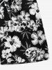 Tenue de plage hawaïenne assortie grande taille à imprimé tête de mort et fleurs tropicales pour couples - Noir 