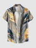 Tropical Leaf Feather Metallic Print Plus Size Matching Hawaii Beach Outfit For Couples -  