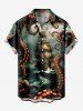 Octopus Ship Sea Wave Crusie Print Plus Size Matching Hawaii Beach Outfit For Couples -  
