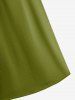Plus Size Bell Sleeves Ruched Braided Buckle Belted A Line Renaissance Midi Dress -  