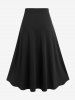 Halloween Vampire Costume Gothic Lace Up Two Tone Godet Hem Midi A Line Victorian Walking Skirt -  