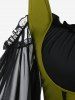 Plus Size Lace Up Cold Shoulder Flare Sleeves High Low Ruched Renaissance Corset Dress -  
