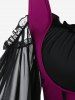 Plus Size Lace Up Cold Shoulder Flare Sleeves High Low Ruched Renaissance Corset Dress -  