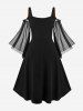 Robe corset Renaissance grande taille à lacets, épaules dénudées, manches évasées, froncée et taille haute - café lumière 1X | US 14-16