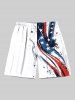 Painting Splatter Patriotic American Flag Curve Print Plus Size Matching Outfit For Couples -  