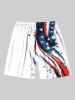 Painting Splatter Patriotic American Flag Curve Print Plus Size Matching Outfit For Couples -  