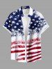 Tenue assortie grande taille à imprimé drapeau américain patriotique vieilli pour couples - Bleu Ciel 