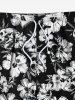 Plus Size Hibiscus Flowers Skulls Print Hawaii Beach Shorts For Men -  