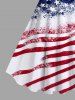 Plus Size Patriotic American Flag Distressed Print Tank Dress -  