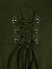 Gothic Plus Size Cold Shoulder Lace Up Grommet Handkerchief Chiffon Asymmetric Dress -  