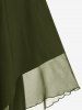 Gothic Plus Size Cold Shoulder Lace Up Grommet Handkerchief Chiffon Asymmetric Dress -  