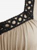 Plus Size Bell Sleeves Ruched Braided Buckle Belted A Line Renaissance Midi Dress -  