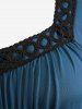 Plus Size Bell Sleeves Ruched Braided Buckle Belted A Line Renaissance Midi Dress -  