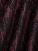 Robe trapèze grande taille à empiècements superposés en dentelle et fleurs roses avec ceinture amovible - Rouge foncé 3X | US 22-24