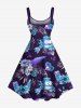 Robe débardeur grande taille à imprimé sous-marin tropical, feuilles d'hibiscus et fleurs de dessin animé, style hawaïen - Concorde M