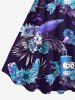 Robe débardeur grande taille à imprimé sous-marin tropical, feuilles d'hibiscus et fleurs de dessin animé, style hawaïen - Concorde M