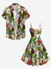 Robe hawaïenne grande taille à imprimé feuilles tropicales, hibiscus, fleurs, gorilles, dinosaures, drapeau américain patriotique, ballons - Vert S