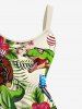 Robe hawaïenne grande taille à imprimé feuilles tropicales, hibiscus, fleurs, gorilles, dinosaures, drapeau américain patriotique, ballons - Vert S