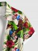 T-shirt hawaïen grande taille pour homme, imprimé feuilles tropicales, hibiscus, gorilles, dinosaures, drapeau américain patriotique, ballons - Vert 4XL