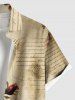 Chemise hawaïenne grande taille à imprimé feuilles de roses et poches boutonnées pour homme - café L