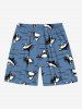 Shark Sea Waves Print Plus Size Matching Hawaii Beach Outfit For Couples -  