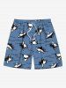 Shark Sea Waves Print Plus Size Matching Hawaii Beach Outfit For Couples -  