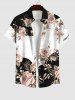 Rose Flowers Colorblock Print Plus Size Matching Hawaii Beach Outfit For Couples -  