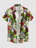 Tenue de plage hawaïenne assortie grande taille, motif feuilles tropicales, hibiscus, gorilles, dinosaures, drapeau américain patriotique, pour couples - Vert 