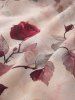 Rose Print Surplice Chains Cold Shoulder Blouse and Lace Pull On Pants Plus Size Outfit -  