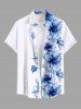 Flowers Leaf Print Plus Size Matching Hawaii Beach Outfit For Couples -  