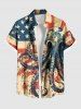 Distressed Octopus Patriotic American Flag Print Plus Size Matching Hawaii Beach Outfit For Couples -  