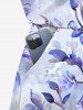 Combinaison hawaïenne cintrée à imprimé fleurs et feuilles grande taille - Pourpre  6X