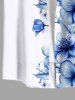 Chemise hawaïenne grande taille à imprimé fleurs et feuilles, avec poches et boutons, pour homme - Blanc S