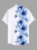 Chemise hawaïenne grande taille à imprimé fleurs et feuilles, avec poches et boutons, pour homme - Blanc S