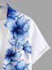 Chemise hawaïenne grande taille à imprimé fleurs et feuilles, avec poches et boutons, pour homme - Blanc L