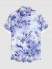 Chemise hawaïenne grande taille à imprimé fleurs et feuilles, avec poches et boutons, pour homme - Bleu S