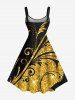 Plus Size Floral Colorblock Sparkling Sequin 3D Print Hawaii Tank Dress -  