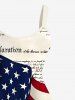 Plus Size Patriotic American Flag Newspaper Print Tank Dress -  