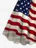 Plus Size Patriotic American Flag Newspaper Print Tank Dress -  