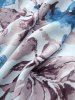 Plus Size Flowers Leaf Watercolor Print Ruffles Ruched Cami Dress With Chain Panel Hollow Out Textured Top -  