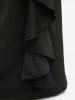 Pantalon évasé à volants et superposition en résille avec têtes de mort grande taille - Noir 1X | US 14-16