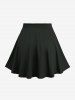 Mesh Skulls Hollow Out Patchwork Hook And Eye Skirt -  