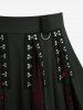 Mesh Skulls Hollow Out Patchwork Hook And Eye Skirt -  