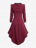 Plus Size Cable Knit Textured Pockets Horn Buttons Hooded Coat -  